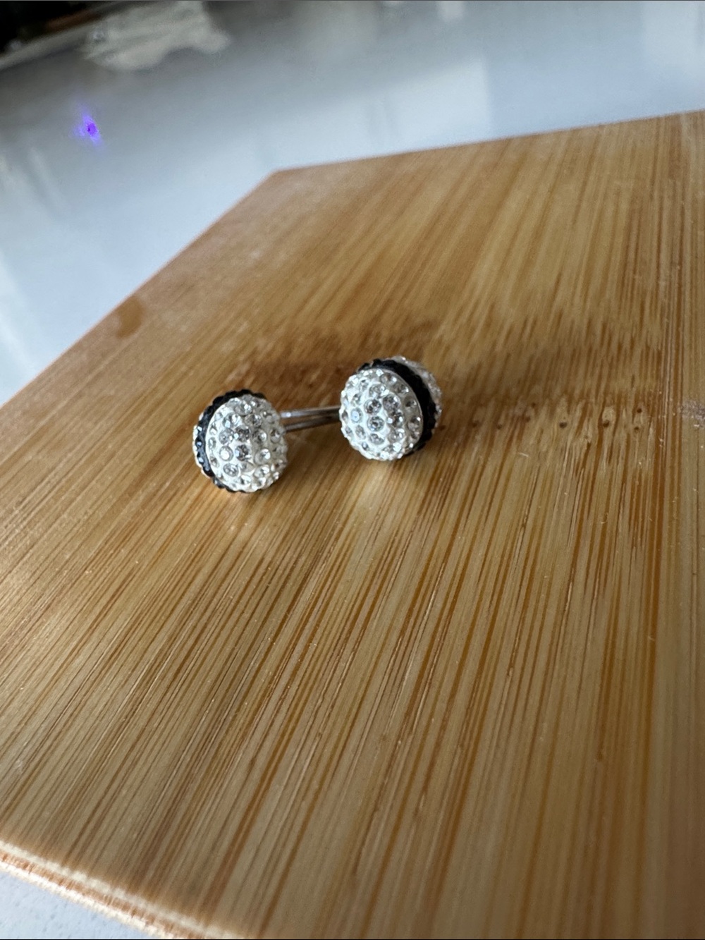 Swarovski Crystal Pave Round Stud Earrings in Silver and Black
